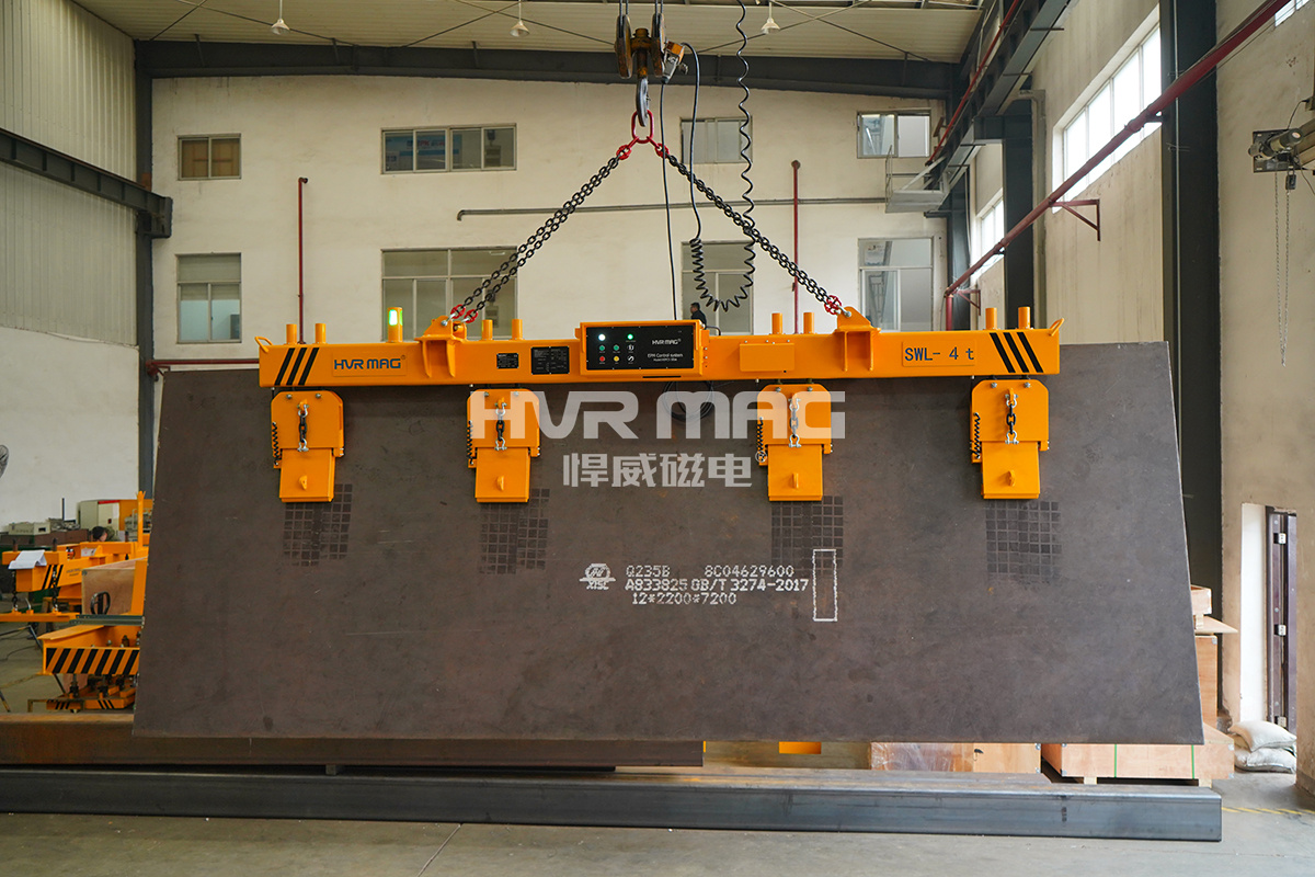 6吨钢板磁力吊具出口美国，侧吊型钢板吊具已超美国技术
